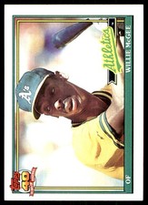 Willie McGee 1991 Topps #380 Athletics MLB READ FREE SHIPPING AutographDen