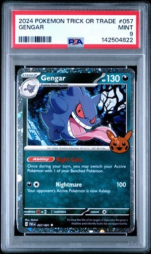 2024 POKEMON TCG TRICK OR TRADE #057 GENGAR PSA 9 Mint Graded