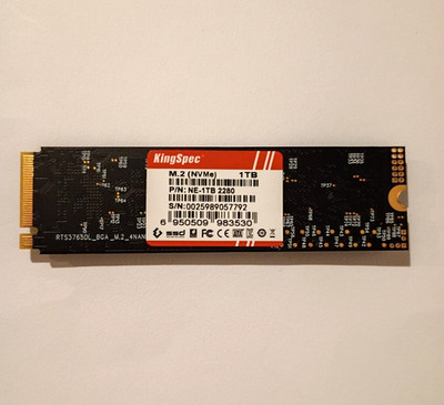 KingSpec 1TB PCIe NVMe M.2 2280 SOLID STATE DRIVE - 4387 Hours - Tested  
