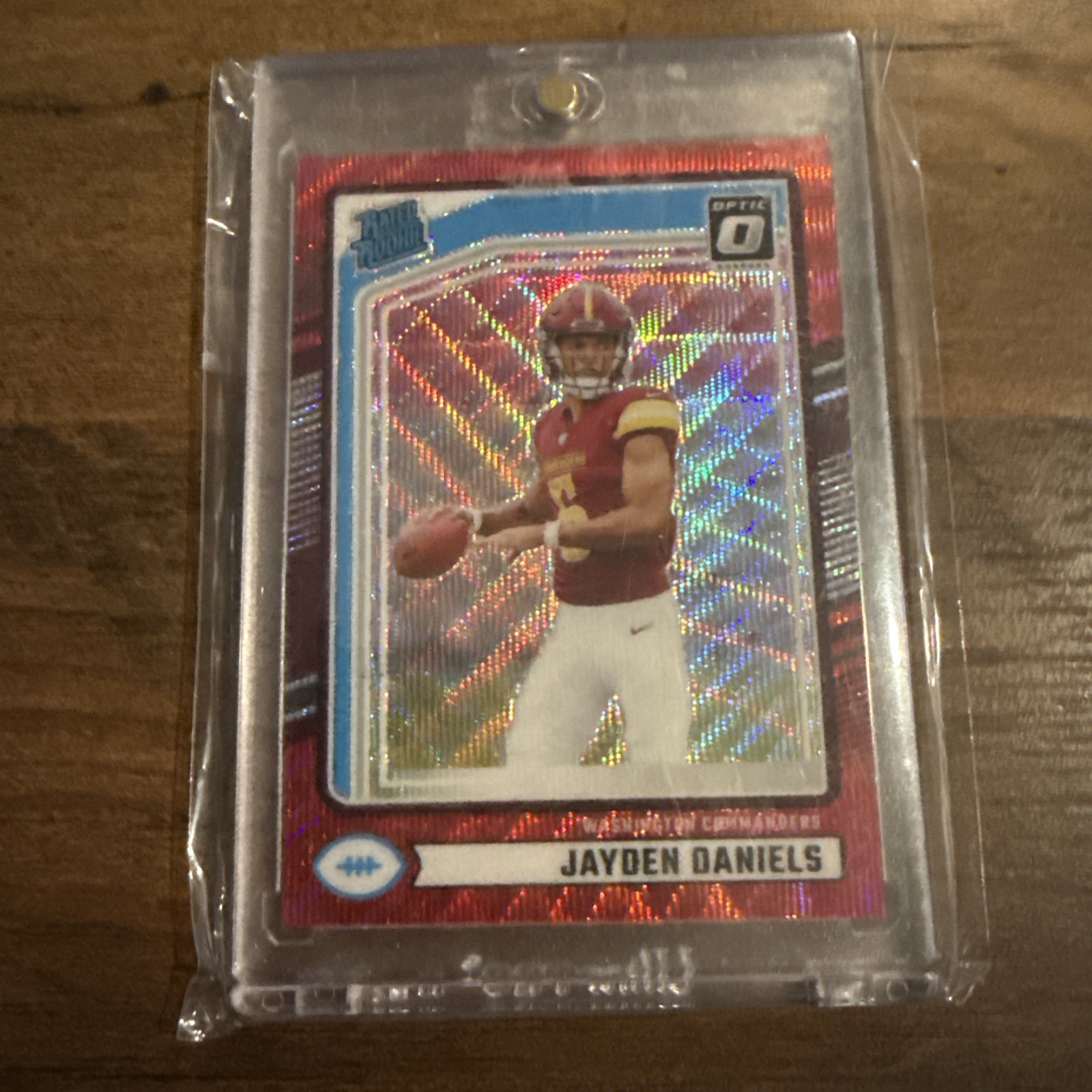 2024 Panini Donruss Rated Rookie Jayden Daniels Optic Preview Red Wave Prizm