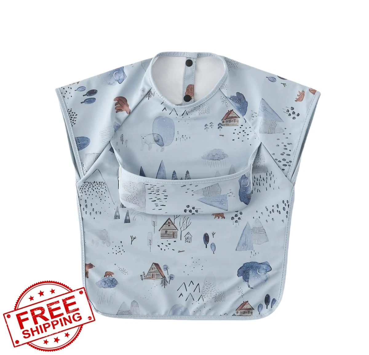 GZMM Waterproof Baby Bibs Infant Toddler Feeding Bib Food Catcher Easy Clean