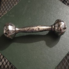 Sterling Silver by Webster Hammered Design Unisex Silver Baby Rattle Collectible