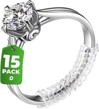 Anpro Ring Sizer Adjusters for Loose Rings 15 Piece 3 sizes, Gray