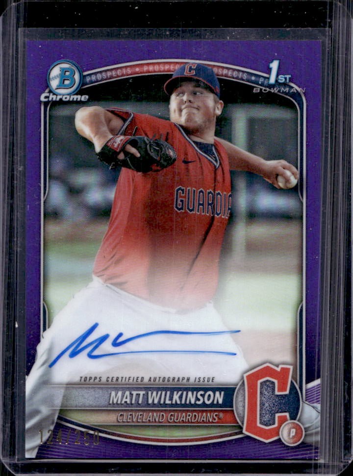2025 Bowman Matt Wilkinson Chrome Auto Purple Refractor 1st Prospect #124/250