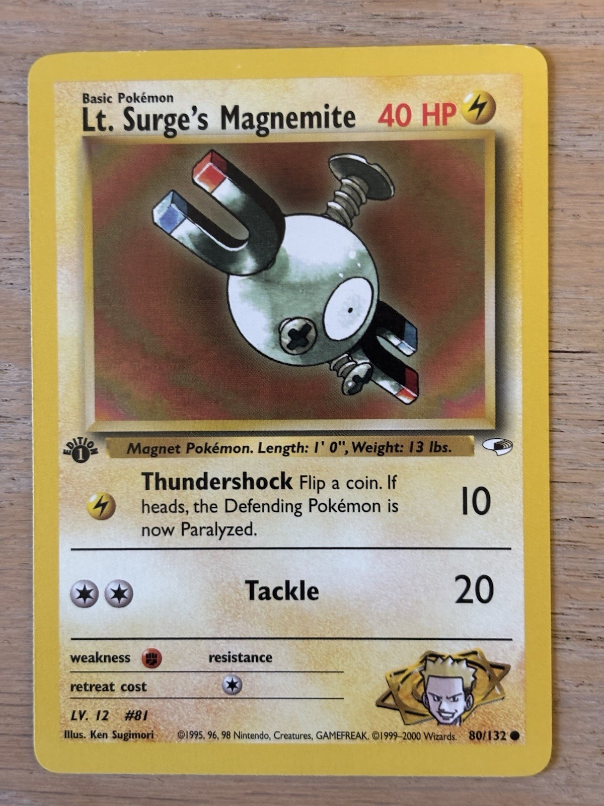 1st Edition Lt. Surge’s Magnemite 80/132 - Gym Heroes - Near Mint NM -j