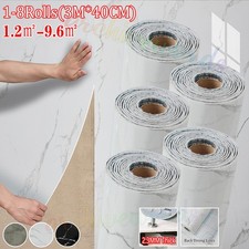 8X Thicked Marble Wallpaper Self-Adhesive Waterproof White Granite Wall Sticker
