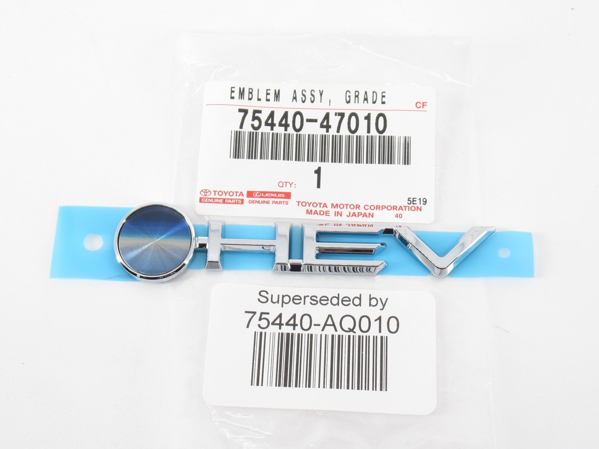 Genuine OEM Toyota 75440-AQ010 HEV Nameplate Emblem Badge 2023