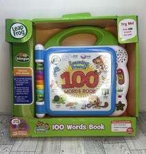 Leap Frog Learning Friends 100 Words Book - Green/Blue Bilingual 9.4 x 9.2 in