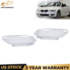 Pair Clear Headlight Lens Cover Shell For 2010-2013 Bmw E92 E93 Lci