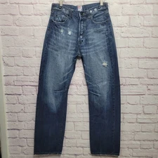 Prps Japan Barracuda Button Fly Jeans 30x33 Distressed Selvedge Blue Denim