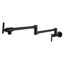 Modern Wall Mount Pot Filler Kitchen Faucet 2 Handles and 360  Foldable Faucet i