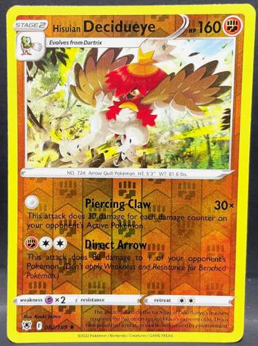 Astral Radiance - HISUIAN DECIDUEYE - 082/189 - Reverse Holo Rare - NM/M