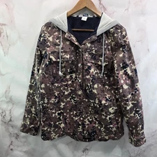 Duluth Jacket Womens Medium Purple Flex Fire Hose Shirt Jac Canvas Hooded Coat