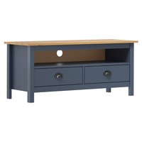 Tv-Schrank Hill Grau 110X40X47 Cm Kiefer Massivholz