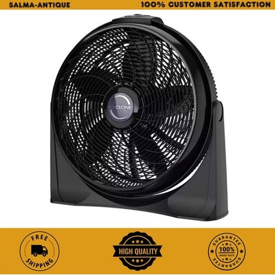 Cyclone 20 in 3-Speed Air Circulator Floor Fan Black with Wall Mount Bracket