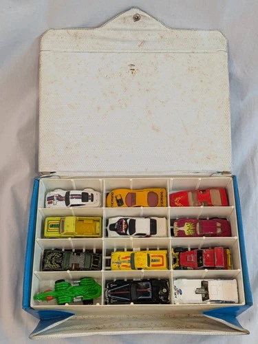 Vintage Hot Wheels Mixed Lot of 24 Cars/Trucks With Carrying Case Diecast