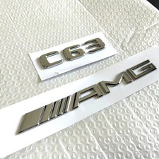 Mercedes-Benz C63 AMG Logo Auto Schriftzug Emblem Aufkleber Chrom Silber Mercedes-Benz C63 AMG Logo Auto Schriftzug Emblem Aufkleber Chrom Silber