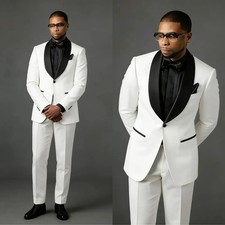 Formal Men's Suits Shawl Lapel Jacket Groom Wedding Tuxedos Party Prom 2 Pieces