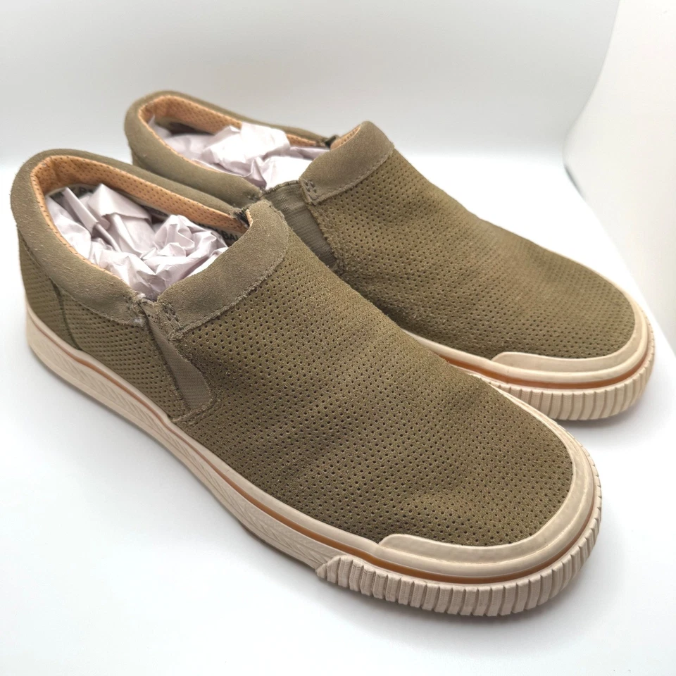 Tommy Bahama Speakeasy Caqui Oscuro Perforado Sin Cordones Mocasín Zapatos Informales Talla 7 Foto 2 de 4