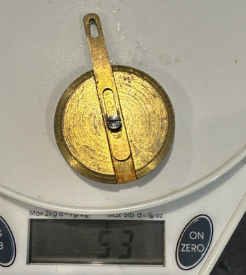 Clock Pendulum BOB Vintage Clock Part Gold Tone Weight 53 Grams