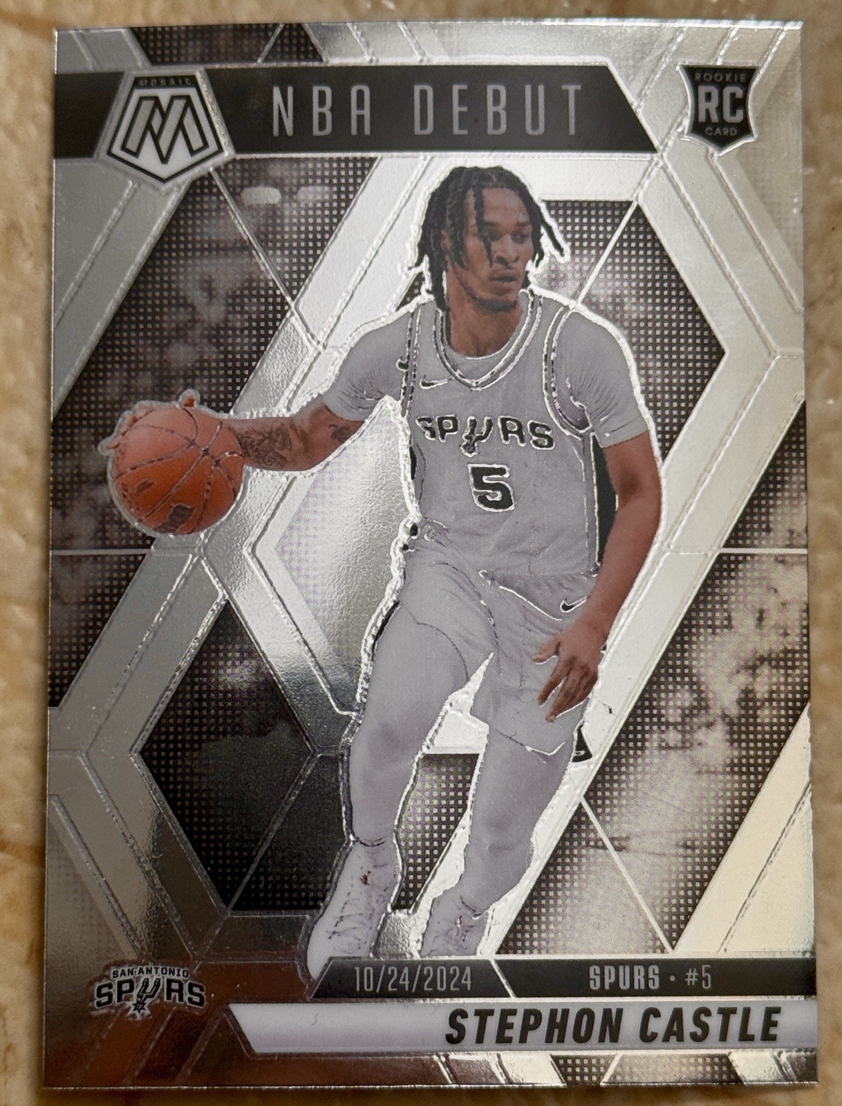 2024-25 Panini Mosaic - NBA Debut Stephon Castle #267 (RC) Spurs Rookie BASE