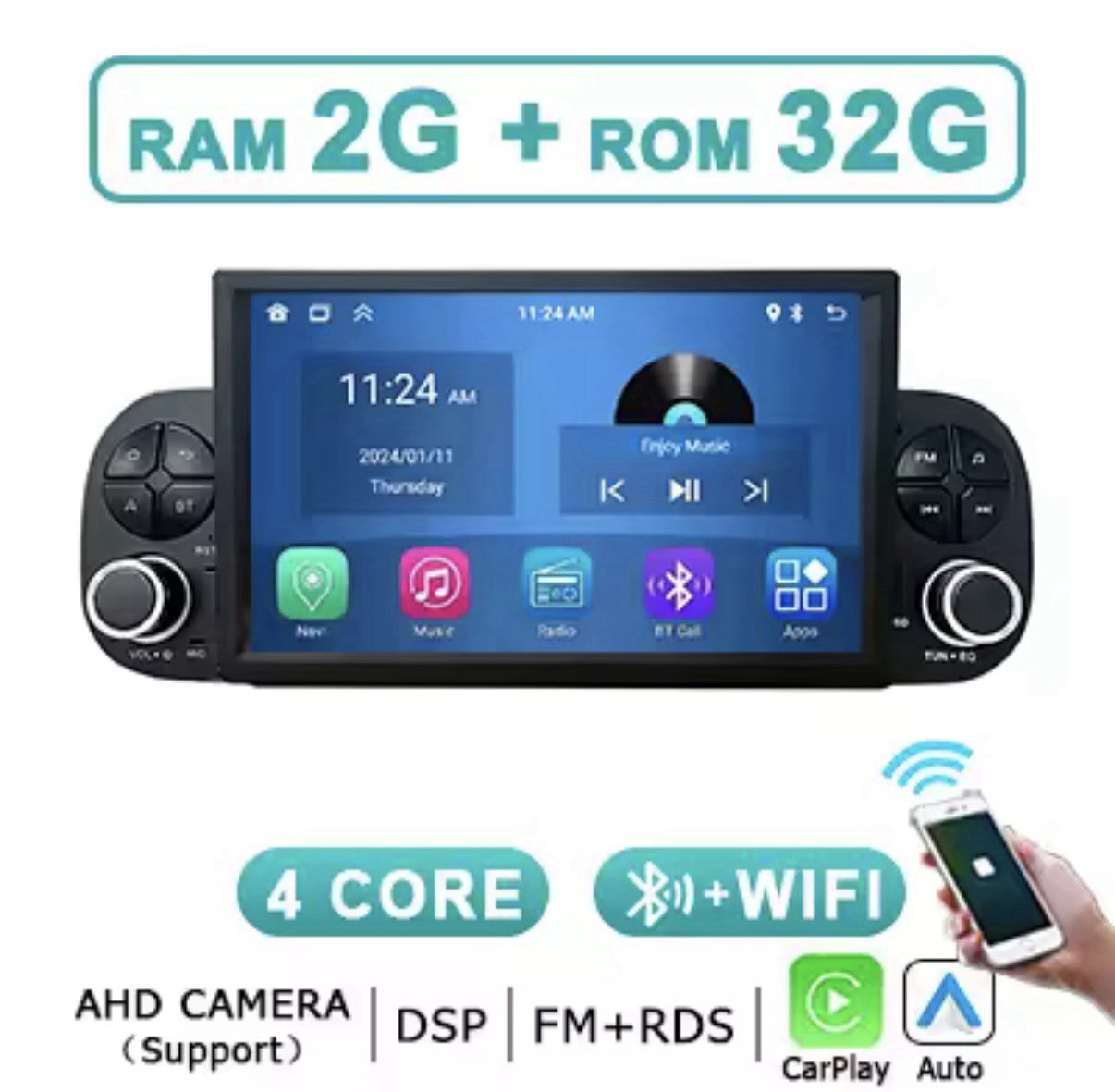 Autoradio Fiat Panda 2013-2020 pour remplacer l'écran d'origine