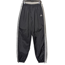 Vintage 90's Adidas Nylon Track Pants Men's XL Black White 3 Stripe Ankle Zip