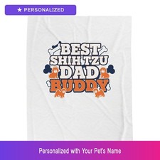 Custom Shih Tzu Pet Lover Blanket Personalized Name Dog Owner Cozy Home