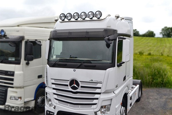 DachträGer Mit LED Spots FüR Mercedes Actros MP4 Big Space Lkw Edelstahl 7X-image