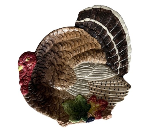 Fitz Floyd Truthahn Teller Thanksgiving 1994 Ernte Geflügel Canape Platte Omnibus
