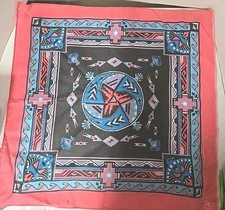 Vintage Wamcraft Southwest Tribal Native American Bandana Made In USA 21 In