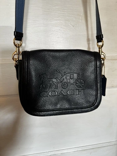 Color block Coach con borsa da sella carrozza borsa a tracolla blu navy