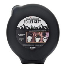 Portable Black Plastic Toilet at Lids, Fits a 5 Gallon Bucket, Great for Camping
