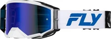 Zone Pro Goggle White/Blue W/ Dark Blue Mirror/Smoke Lens