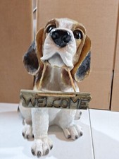 Beagle Pup Holding Welcome Sign 12" Tall X 9" Wide