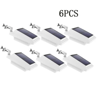 KEENZO 6pz Luci solari per grondaia bianco freddo 25LED con sensore di luce illuminazione parete