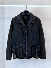 Womans Just Cavalli brown denim blazer with burgundy pattern size L