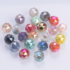 10pcs Triangular Colorful Round 6/8/10mm Ball Faceted Crystal Glass Loose Beads