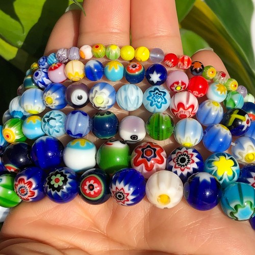 Lampwork Flower Beads Bracelet Necklace Crafts Ethnic Glass Bead Women's Jewelry - Picture 5 of 12