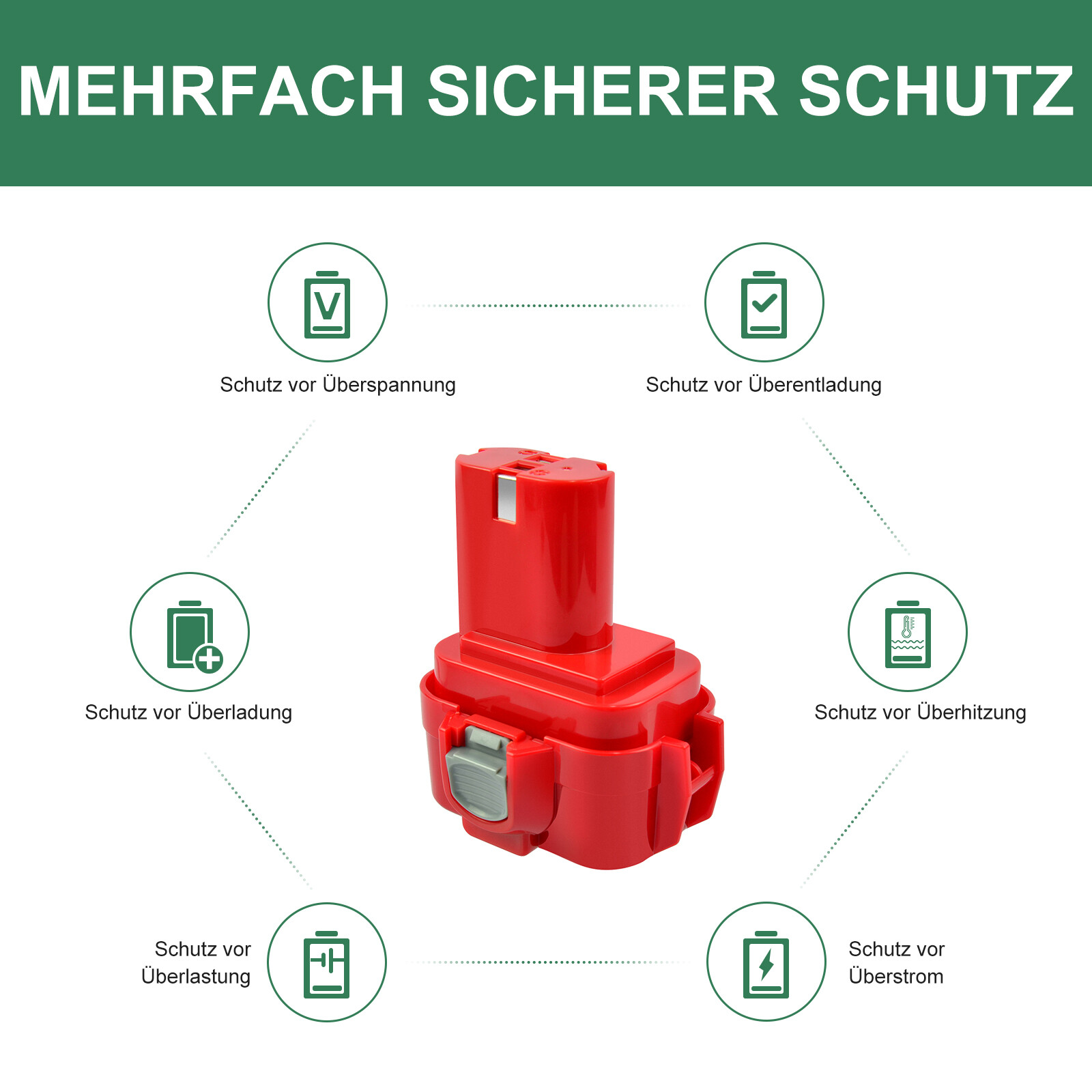 5.0AH 9.6V Ni-MH Akku Für Makita PA09 9100 9122 9134 9135 9120 9133 6226D 6260D