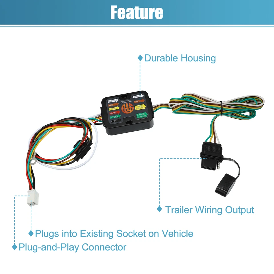 1 juego 56370 arnés de cableado de remolque de 4 pines para Honda CR-V 2017 2018 2019-2022 Foto 3 de 4