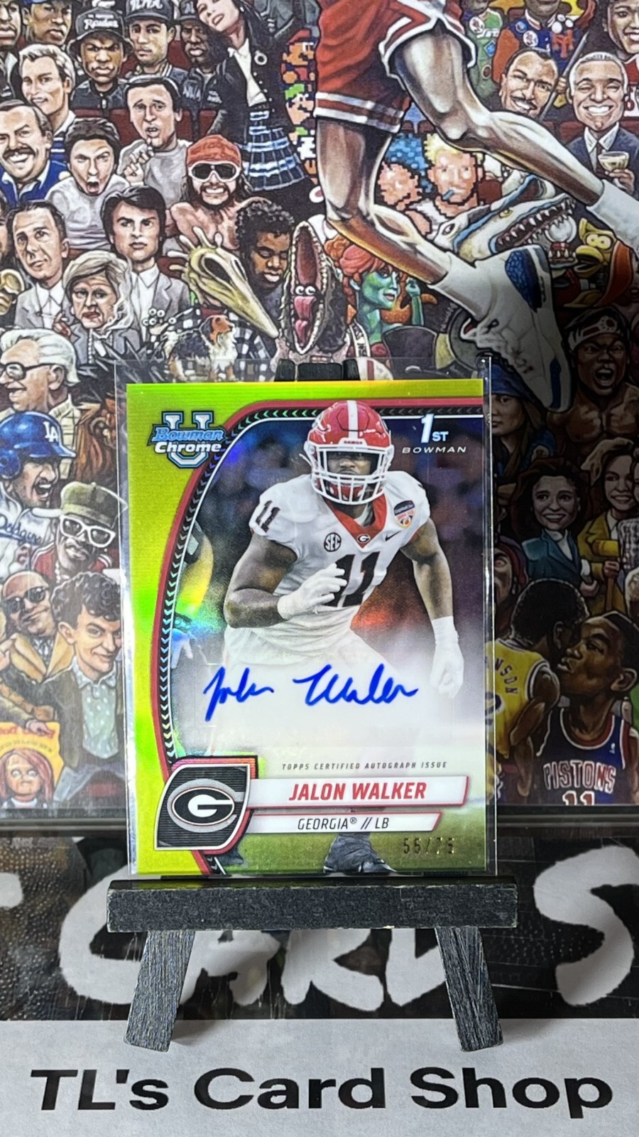 2024 Bowman Chrome U Prospect Autograph Yellow /75 Jalon Walker #PA-JWA FALCONS