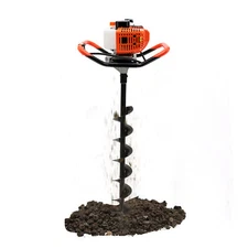 52CC Gas Powered Earth Auger Post Hole Digger Borer Ground Fence Drill w/3 Bits