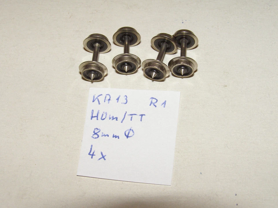 KA13-R1 Liliput,Bemo, H0m, Ersatzteile,Radsätze 8mm Dmr.,Spitzen 18,5mm