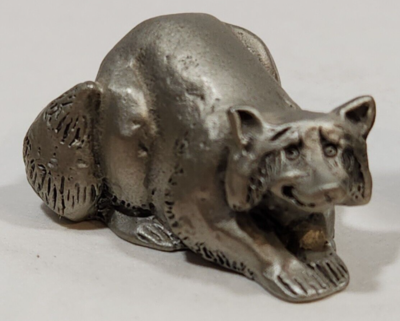 Vtg. 1993 Hudson Pewter Noah's Ark Racoon Pair Sculpture 7372