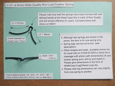 Mortice/ Rim Door lock handle feather spring 3/16 (4.8mm) wishbone (other Sizes)