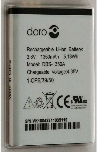 Batterie pour Doro 7070 / 7060 / 7050 Li-ion 3.8V 1350mAh 5.1Wh Réf DBS