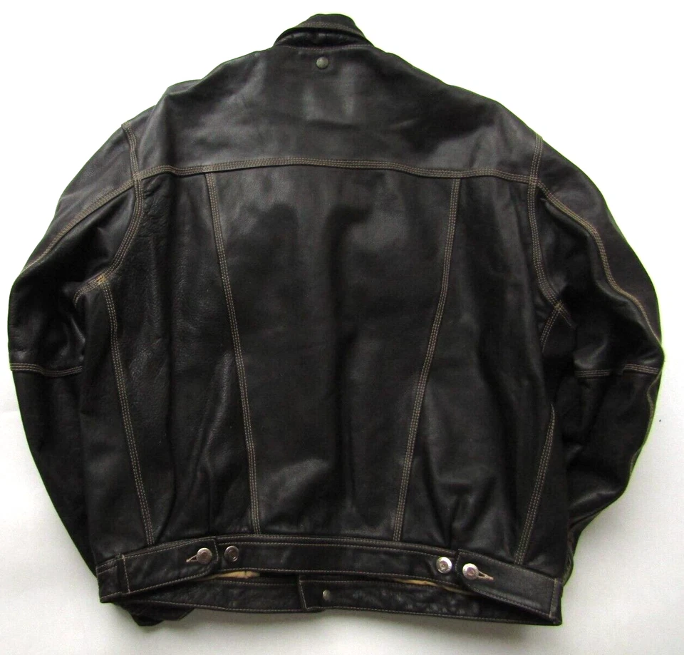Redskins men's B32 leather bomber jacket Army & Civil medium black LJKTC422 - Image 3 of 4