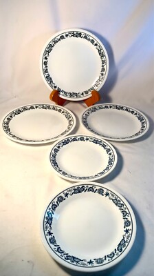Corelle Old Town Blue Onion  3 Salad Luncheon Plates 2 Dessert/ Bread Plates