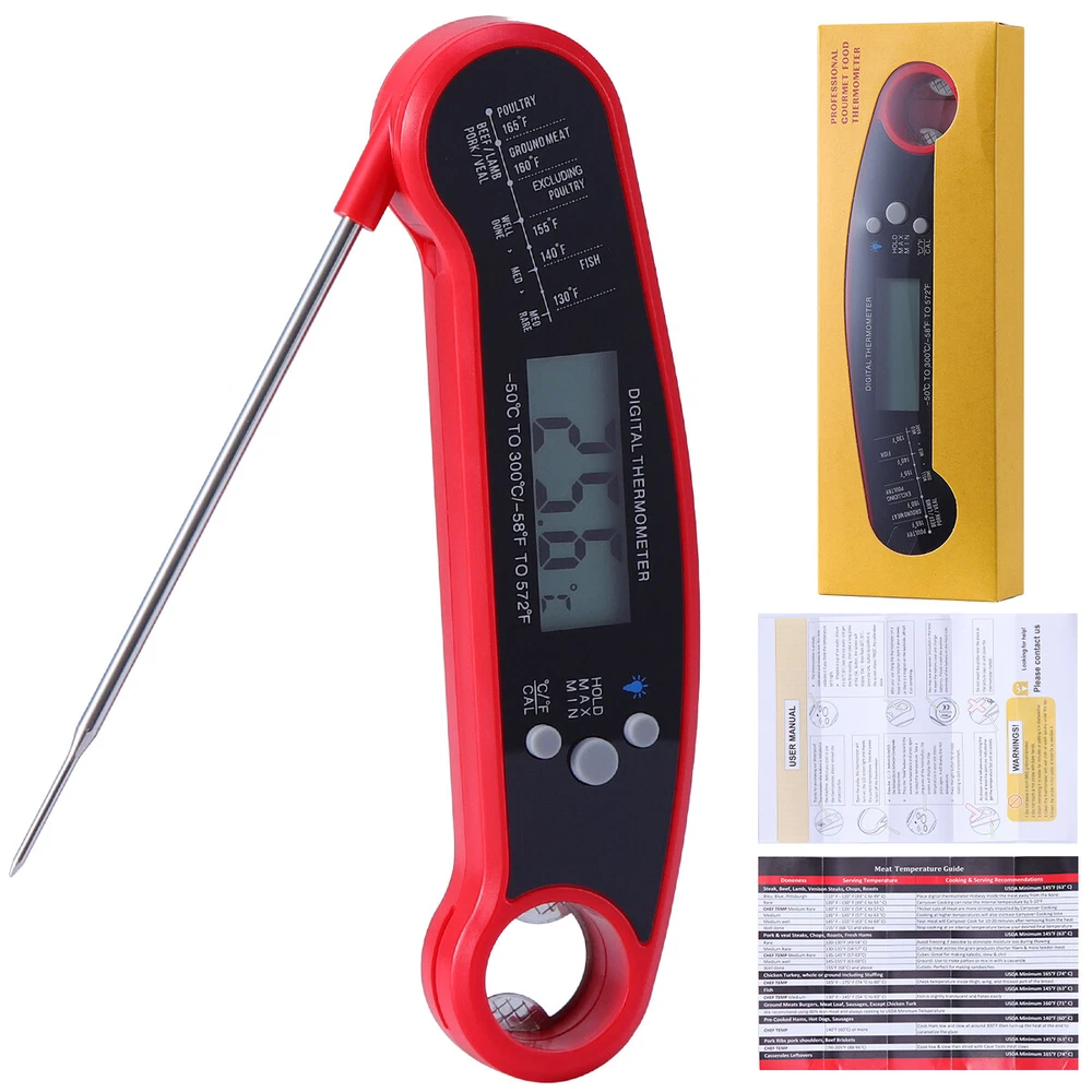 Meat Thermometer Instant Read Digital LCD Kitchen Grill Cooking BBQ Baking Food